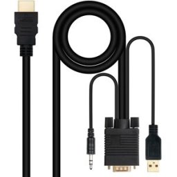 Cabo Conversor HDMI Macho - VGA + Áudio + USB Macho (1,8 mts) - NANOCABLE