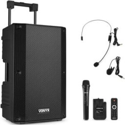 Coluna Amplificada Portátil 12" 800W MP3/USB/SD/FM/2xUHF/BLUETOOTH (VSA500-BP) - VONYX