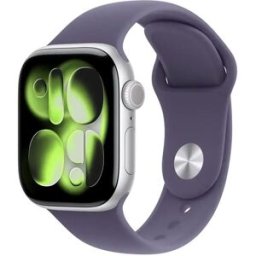 Apple Watch Series 11 GPS 42mm Alumínio Prateado c/ Bracelete Desportiva Roxo Névoa S/M