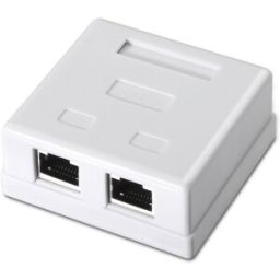 Caixa p/ Tomada RJ45 c/ 2 Conectores FTP Cat6 (Branco) - AISENS
