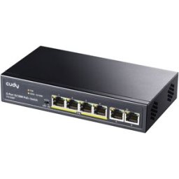 Switch de Rede 6 Portas 10/100Mbps UnManaged PoE+ - CUDY