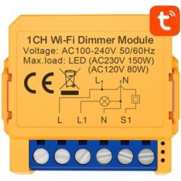 Módulo de Interruptor Inteligente DMS16-2 Tuya (Amarelo) - AVATTO