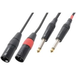 Cabo 2x Jack 6,3mm Macho Mono - 2x Canon Macho (6 mts) - POWER DYNAMICS CONNEX