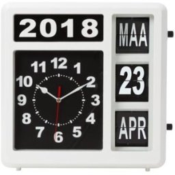 Relógio de Parede Quadrado c/ Calendário Versão Holandesa (31x31cm) - PEREL
