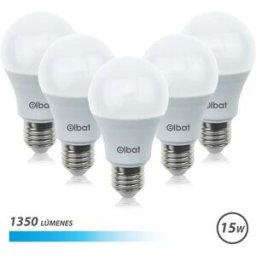 Pack 5x Lâmpadas LED A60 15W 1350LM E27 6500K - ELBAT