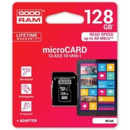 Cartão de Memória 128GB UHS-I MicroSD + Adaptador SD (CLASS 10) - GOODRAM