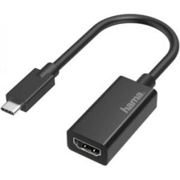 Adaptador de Vídeo USB-C Macho - HDMI Fêmea (Preto) - HAMA