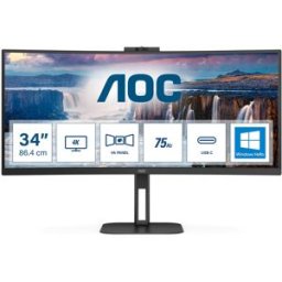 Monitor Curvo VA LED 34" CU34V5CW Wide Quad HD (Preto) - AOC