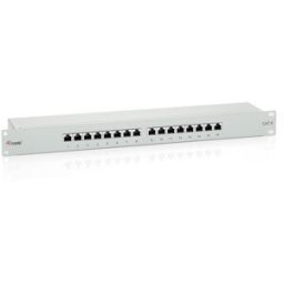 Patch Panel EQUIP Cat.6 16-Port 19 Inch 1U light-grey, shielded - 326316