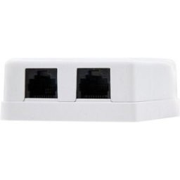 Caixa p/ Tomada RJ45 Cat6 UTP c/ 2 Tomadas (Branco) - Nanocable