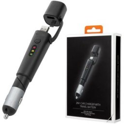 FOREVER LIGHT Banco Portatil de Energia (POWER BANK) 2600mAh c/ 2 Fichas USB, LED e Ficha Isqueiro