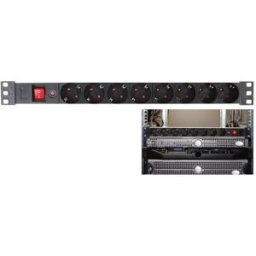 Extensão Octupla p/ Rack 19" 1U 3680W c/ Interruptor (2,15 mts) - PEREL