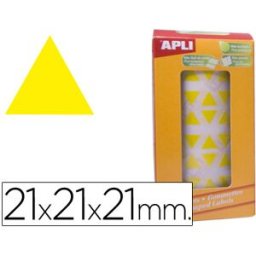 Etiquetas Auto Adesivas Apli Triangulares 21X21X21mm Amarelo em Rolo
