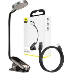 Candeeiro de Secretária LED Comfort Reading Flexível c/ Clipe (Preto) - BASEUS