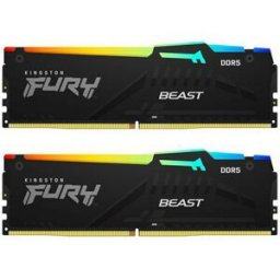 Memória RAM DIMM Fury Beast RGB 64GB (2x32GB) DDR5-5600MHz (AMD Expo/Intel XMP) CL36 - KINGSTON