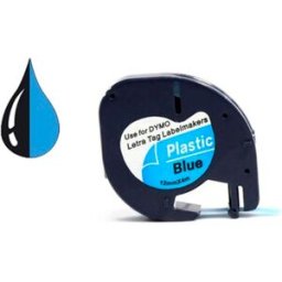 Cinta Rotuladora Auto-Adesiva 12mm x 4m p/ Máquina Letratag (Azul) - Q-CONNECT