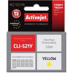 Tinteiro Compatível CLI-521Y Canon (Amarelo) - ACTIVEJET