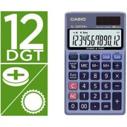 Calculadora Sl-320Ter Bolso 12 Digitos Tax +/- Conversao Moeda Tecla Duplo Zero Cor Azul - CASIO