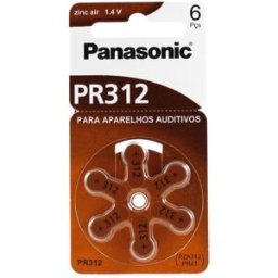 Pack 6x Pilhas p/ Aparelhos Auditivos - PR312/PR41/AZA312 - PANASONIC