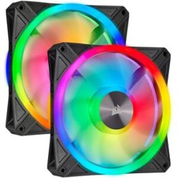 Ventoinha 140mm 1250RPM iCUE QL140 RGB c/ Lighting Node CORE 4 Pinos PWM (Preta) - CORSAIR