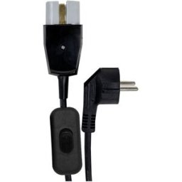 Cabo Alimentação Ficha Cerâmica 10/16A c/ Interruptor para Fornos Electricos (1 metro)