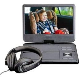 Leitor de DVD Portátil + Auscultadores DVP 1010 10" (Preto) - LENCO