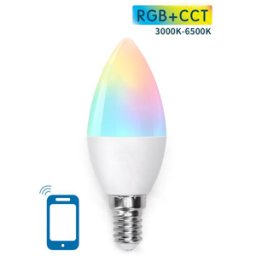 Lampada Smart LED E14 C37 220V 7W RGB + Branco 3000K ~ 6500K Wi-Fi