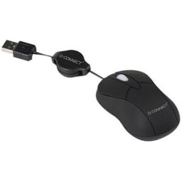 Rato Mini Optico 800 Dpi Retratil Usb 1,5 Ghz Preto - Q-CONNECT