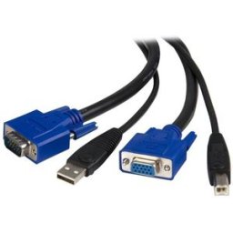 Cabo KVM USB A/VGA Macho - USB B/VGA Fêmea Preto (1,8 mts) - STARTECH