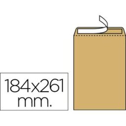 LIDERPAPEL Envelope Bolsa Quarto Prolongado 184 X 261mm Kraft (250 Unidades)