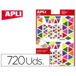 Figuras Apli Auto Adesivas Triangulo Multicor Blister de 6 Folhas