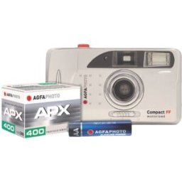 Pack Máquina Fotográfica Analógica Compact FF 35mm + Pilha AA + Rolo APX 400 - AGFAPHOTO