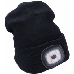 Gorro c/ Lanterna USB (Preto) - TRIZAND