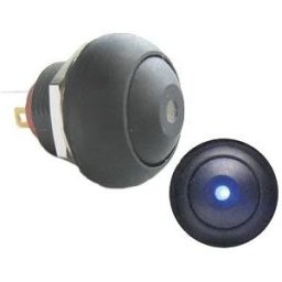 Velleman Pulsador c/ Led Azul 1P SPST OFF-(ON)