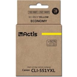 Tinteiro Compatível CLI-551Y Canon (Amarelo) - ACTIS