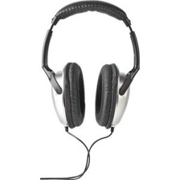 Auscultadores Headphones HPWD1201BK c/ Fios (Preto/Prateado) - NEDIS