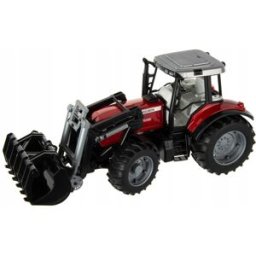 Trator de Brincar Massey Ferguson 7480 Com Frontal e Atrelado Florestal - BRUDER