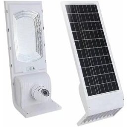 Projector LED SMD (Iluminação Exterior de Rua) 100W 6000K c/ Câmara Vigilância Wi-Fi + Painel Solar