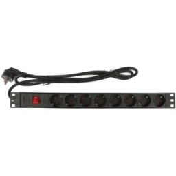 Extensão p/ Rack 8 Tomadas c/ Interruptor 1U (Preto) - FONESTAR