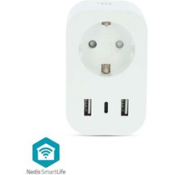 Tomada Elétrica Schuko Inteligente SmartLife 16A 3680W (2x USB/USB-C) - NEDIS