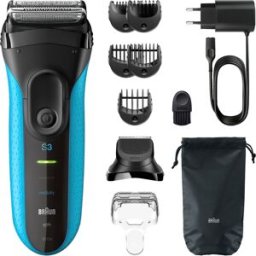 Máquina de Barbear Series 3 3010 BT (Preto/Azul) - BRAUN