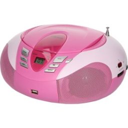 Rádio Portátil SCD 37 c/ Leitor de CDs e USB (Rosa) - LENCO