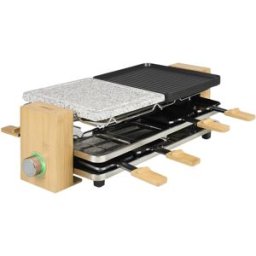 Grelhador Elétrico Raclette Pure 8 1300W (Preto/Cinzento/Madeira) - PRINCESS