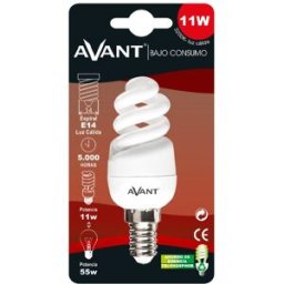 Lâmpada Espiral 11W E14 3200K - AVANTCONNECT