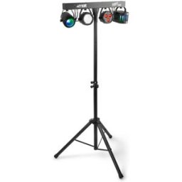 Barra LED´s Portátil DMX c/ 4 Projetores Jelly Moon, Derby, Foco PAR, Strobe RGBW (PARTYBAR09) - MAX