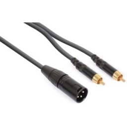Cabo Canon Macho - 2x RCA Macho (1,5 mts) - POWER DYNAMICS CONNEX