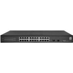LevelOne Switch de Rede Gerido L2 24P 10/100/1000Mbps + 2P SFP (Preto) - LEVEL ONE