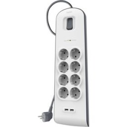 Extensão Octupla c/ 2 Portas USB-A (2 mts) - BELKIN