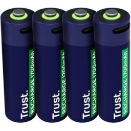 Blister 4x Pilhas Recarregáveis AA 1700mAh c/ Carregamento por USB-C - TRUST