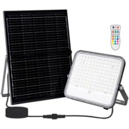 AIGOSTAR Projetor LED 100W RGB+Branco 6500K c/ Painel Solar + Comando